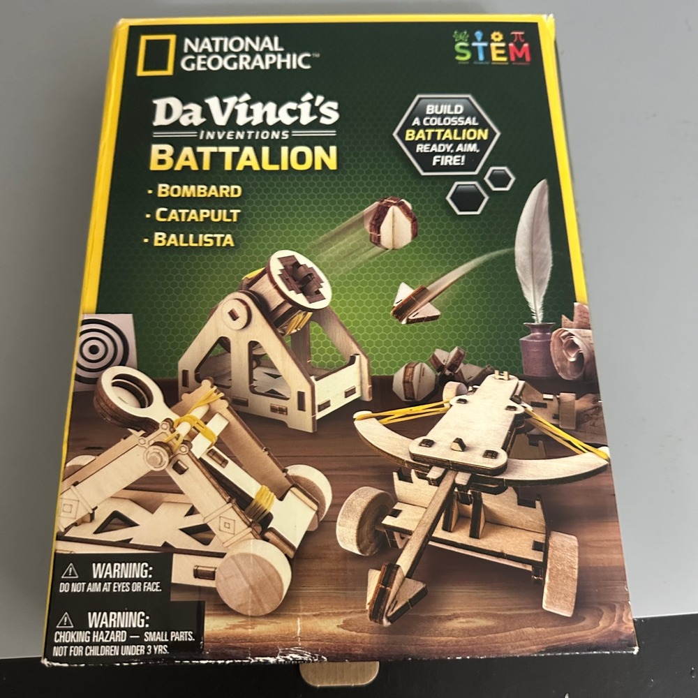 National Geographic Da Vinci's Inventions Battalion STEM Wooden Model Kit 3-Pack